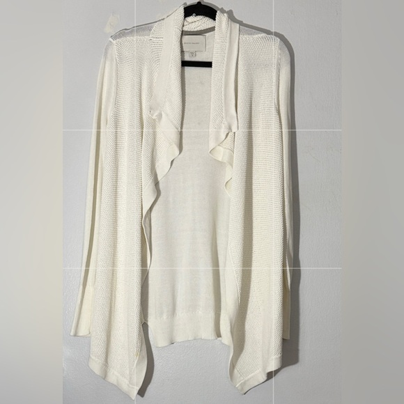 Brochu Walker Sweaters - Brochu Walker White Open-Front Sweater Cardigan size small but oversized